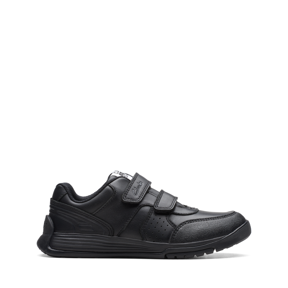 Clarks boys black trainers hotsell