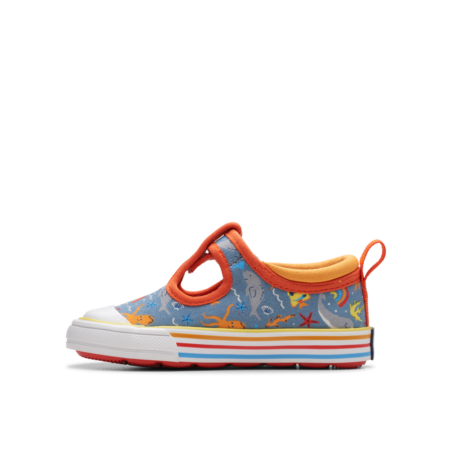Clarks - Foxing Fish T - Grey Print - Canvas Shoes