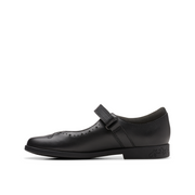 Clarks - Lock Magic K. - Black Leather - School Shoes
