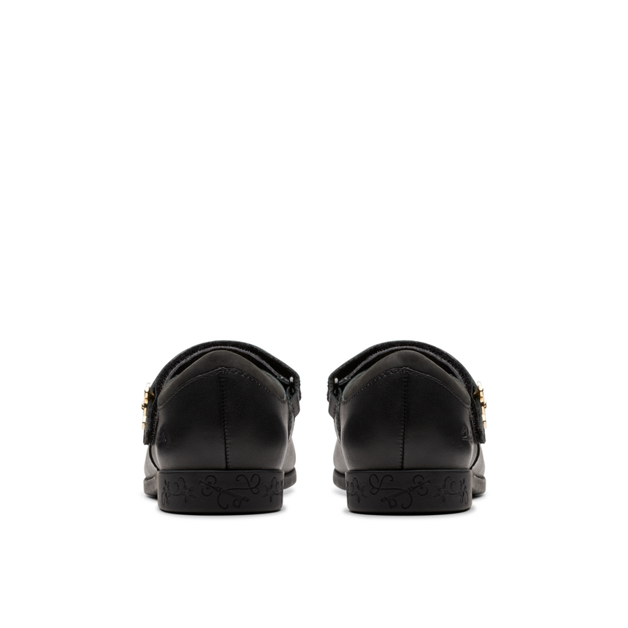 Clarks - Lock Magic K. - Black Leather - School Shoes
