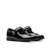 Clarks - Lock Magic K - Black Patent  - School Shoes