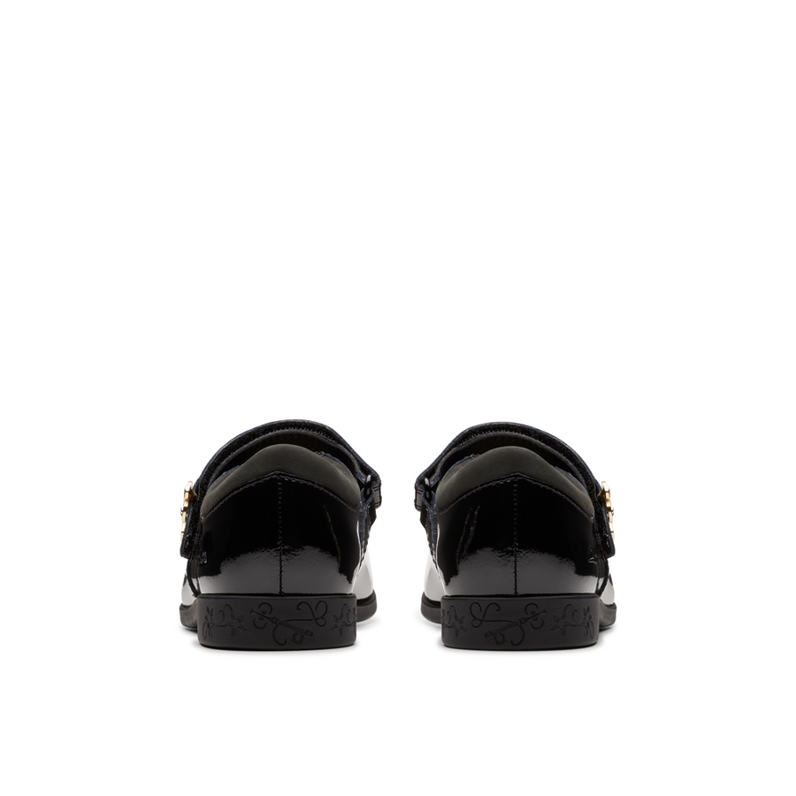 Clarks - Lock Magic K - Black Patent  - School Shoes