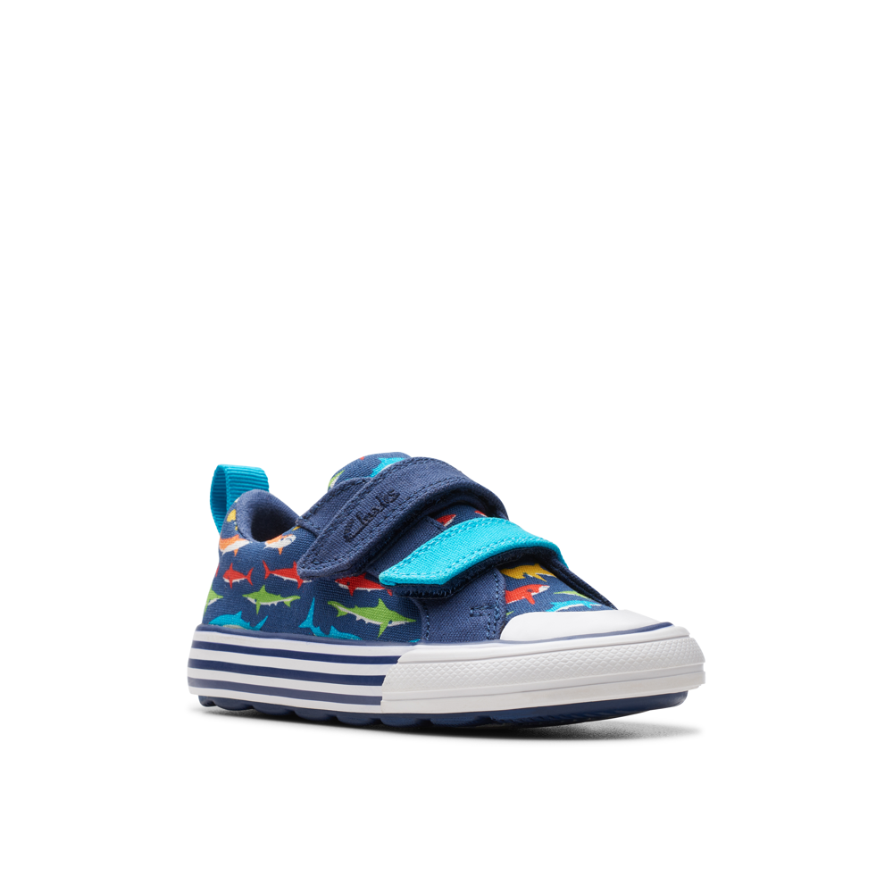 Clarks - Foxing Ocean T - Navy Print - Canvas Shoes