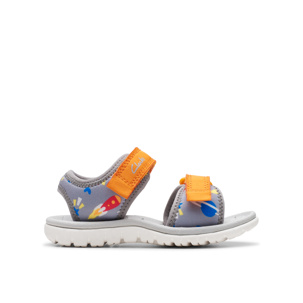 Clarks - Surfing Tide T - Grey/Orange - Sandals