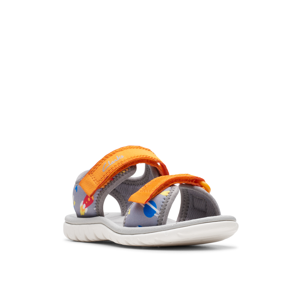 Clarks - Surfing Tide T - Grey/Orange - Sandals