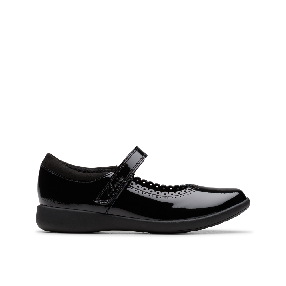 Clarks - Etch Pure Y - Black Patent  - School Shoes