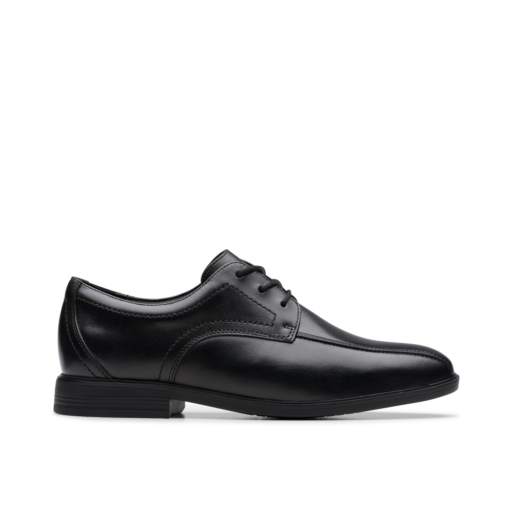 Clarks - Jonwin Loop Y - Black Leather  - School Shoes