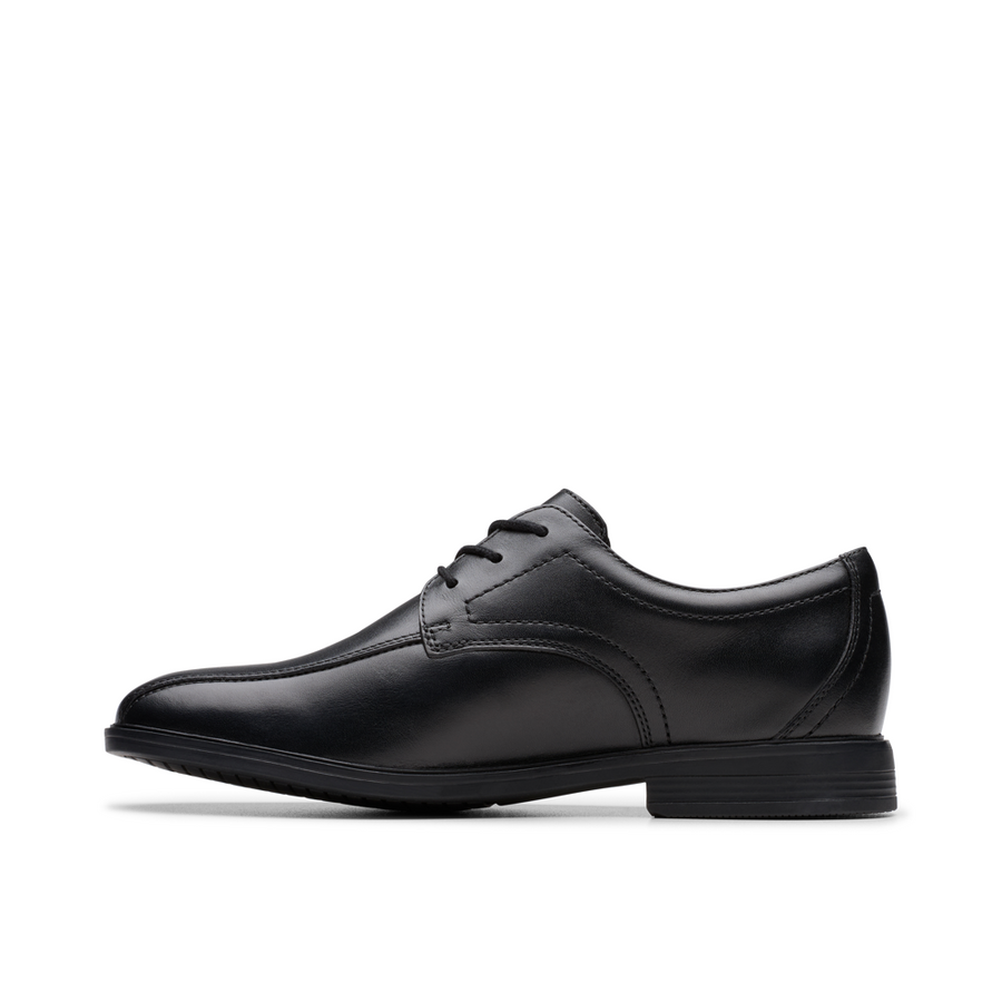 Clarks - Jonwin Loop Y - Black Leather  - School Shoes