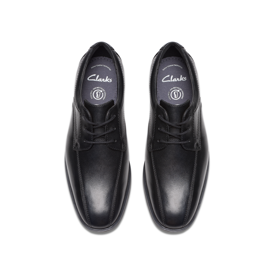 Clarks - Jonwin Loop Y - Black Leather  - School Shoes