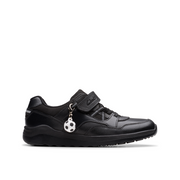 Clarks - Daze Kick K - Black Leather  - School Shoes