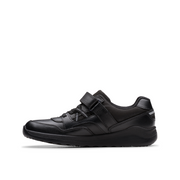 Clarks - Daze Kick K - Black Leather  - School Shoes