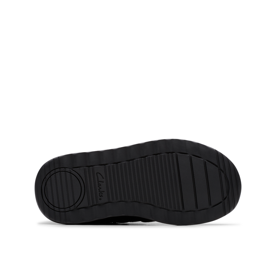 Clarks - Daze Kick K - Black Leather  - School Shoes