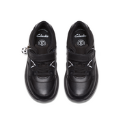 Clarks - Daze Kick K - Black Leather  - School Shoes
