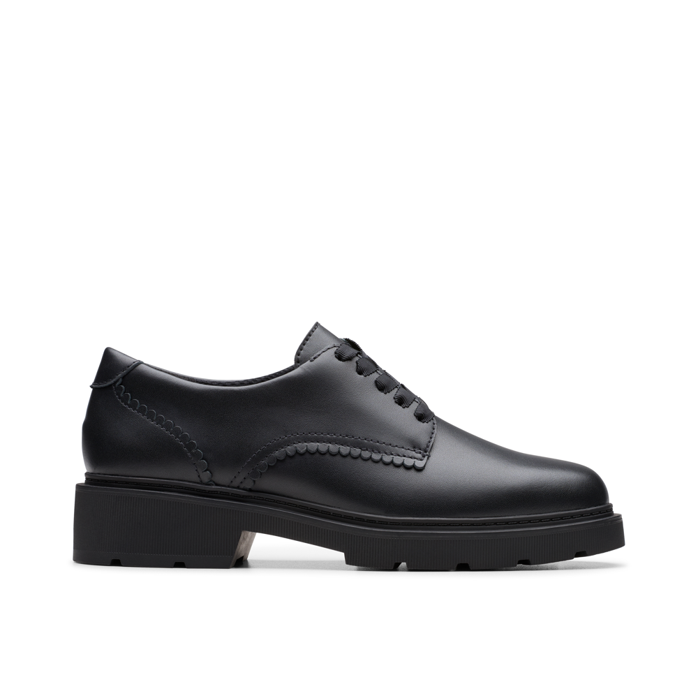 Clarks - Eris Pure Y - Black Leather  - School Shoes