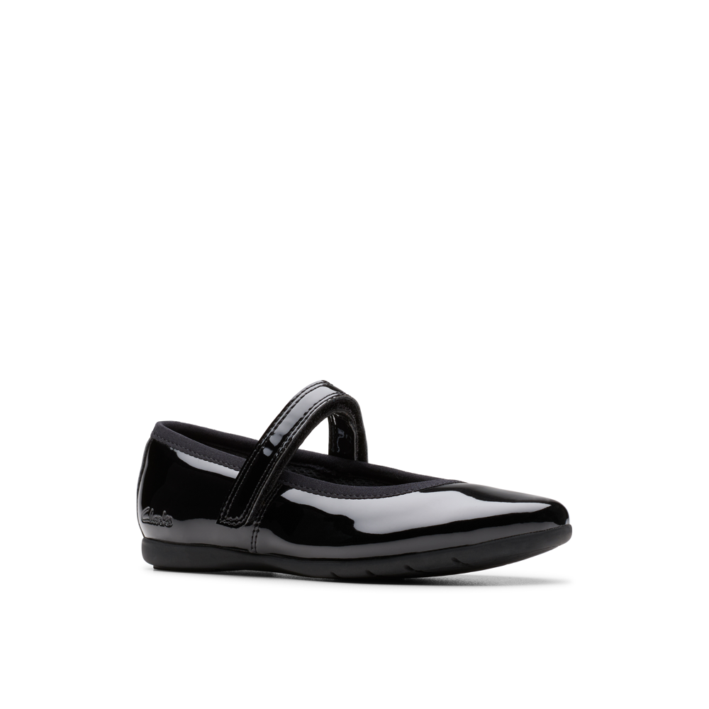 Clarks - Dance Wish K - Black Patent  - School Shoes
