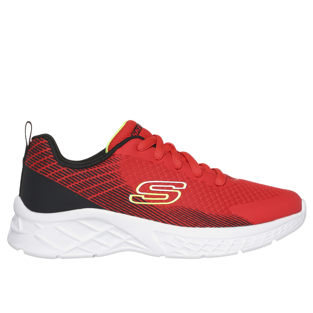 Skechers Microspec II Vovrix Red Black Trainers Gibbs Shoes