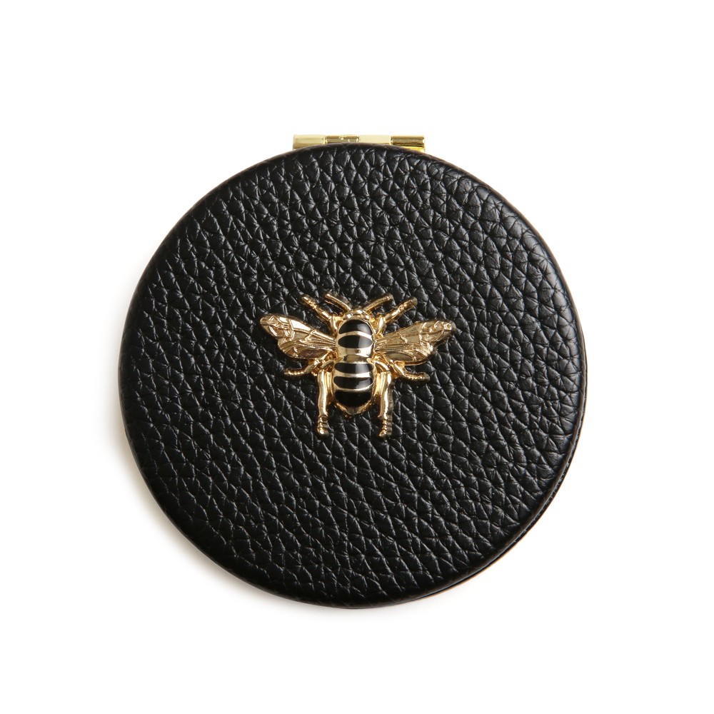 Alice Wheeler - Round Compact Mirror - Black  - Mirrors