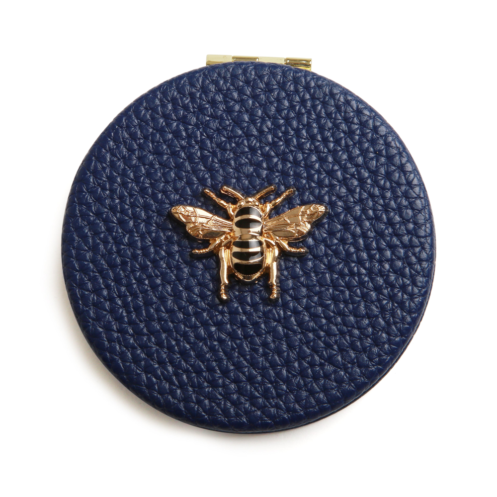 Alice Wheeler - Round Compact Mirror - Navy - Mirrors