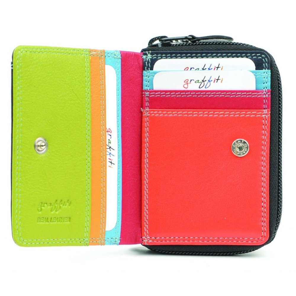 Golunski - 7-113 Ladies Wallet Purse - 7-113B - Black/Tropical  - Purses and Wallets