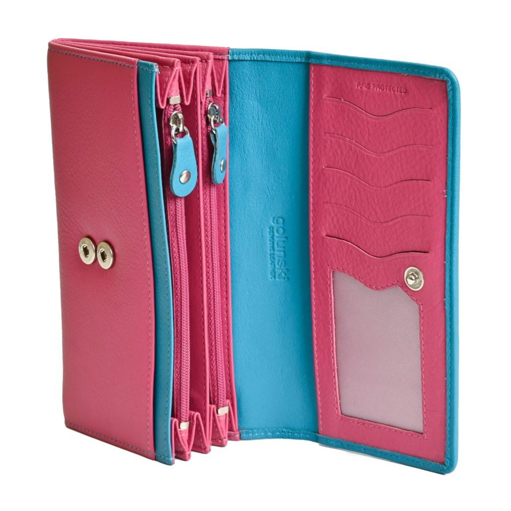 Golunski - 8-002 L.W.Purse - 8-002FT - Fushia/Turq - Purses and Wallets