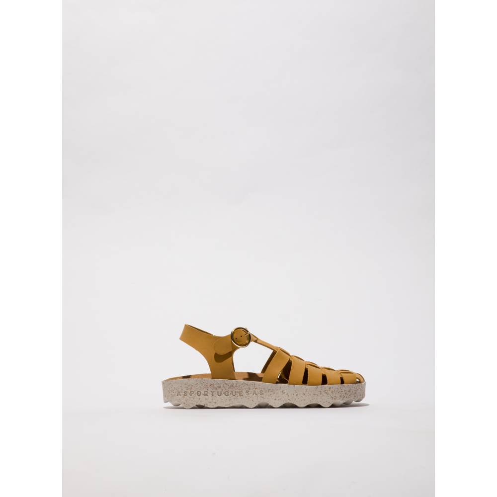 Asportuguesas - Calix L - Crazy Nubuck - Camel - Sandals