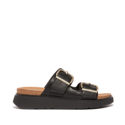 FitFlop - Gen-Ff Buckle Two-Bar Leather Slides - Black - Sandals