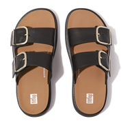 FitFlop - Gen-Ff Buckle Two-Bar Leather Slides - Black - Sandals