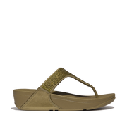 FitFlop - Lulu Crystal Embellished Toe-Post - Metallic Camo-Green - Sandals