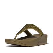 FitFlop - Lulu Crystal Embellished Toe-Post - Metallic Camo-Green - Sandals