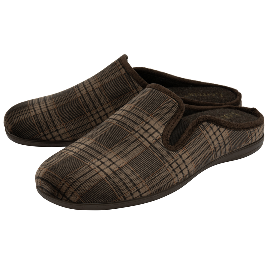 Lotus - Rickardo - Brown Check - Slippers