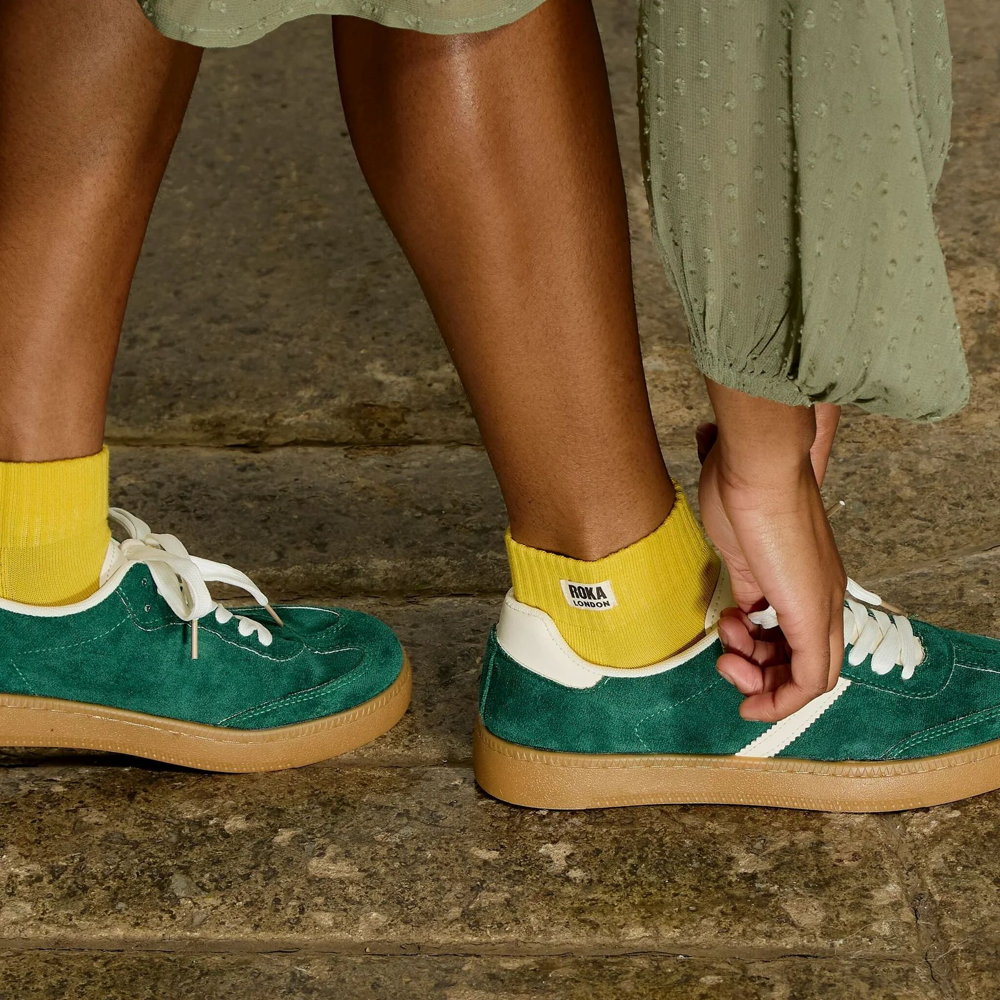Roka - Wembley Summer Yellow Crop Sock Womens Organic Cotton - Socks