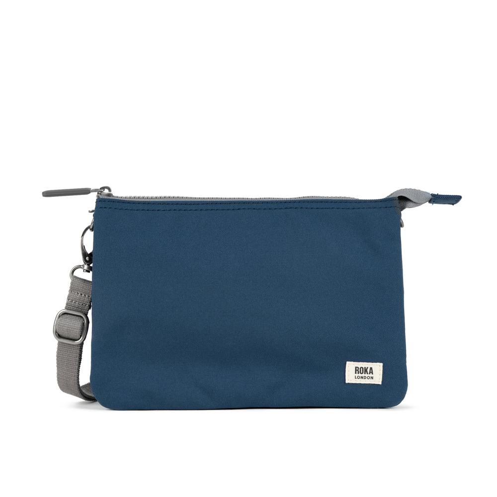 Roka - Carnaby Crossbody Deep Blue XL Recycled Canvas - Bags