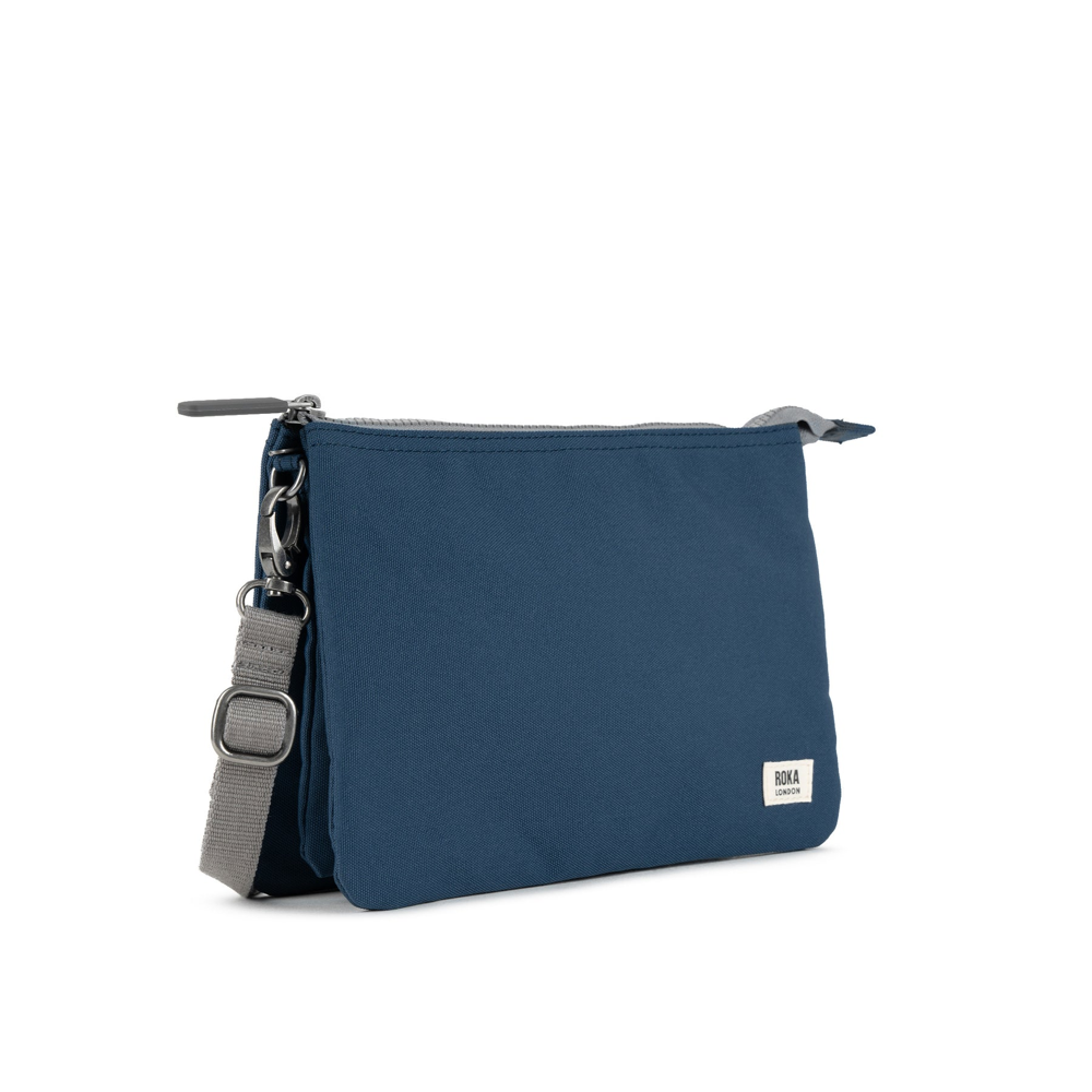 Roka - Carnaby Crossbody Deep Blue XL Recycled Canvas - Bags