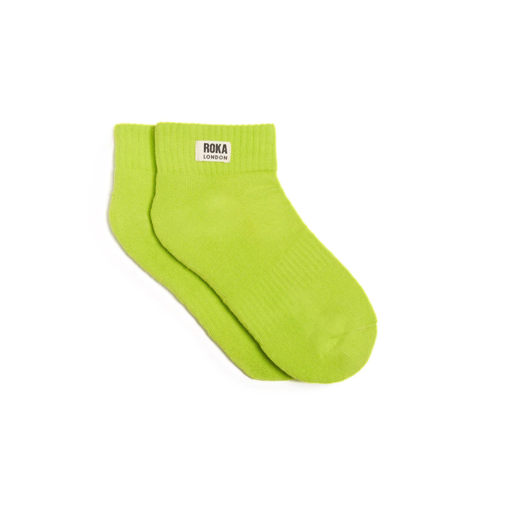 Roka - Wembley Lime Crop Sock Womens Organic Cotton - Socks