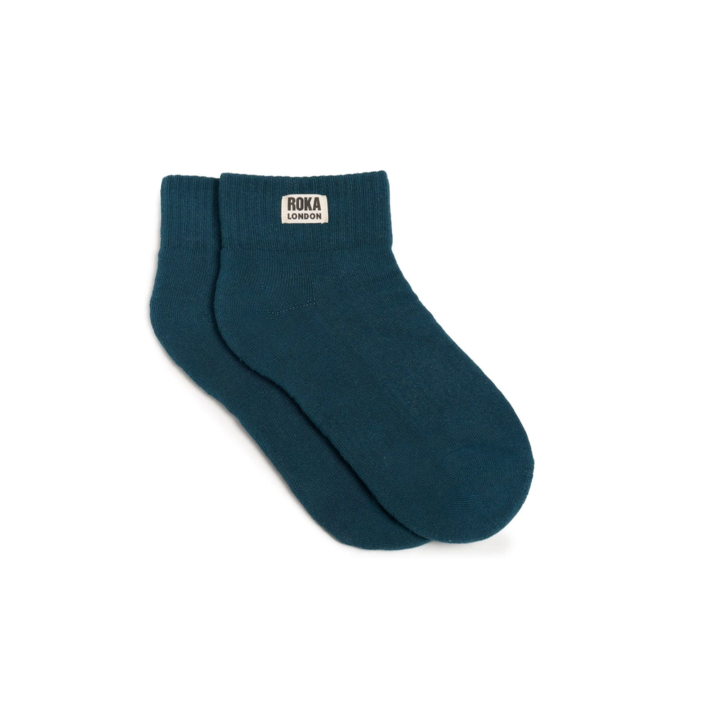 Roka - Wembley Teal Crop Sock Womens Organic Cotton - Socks