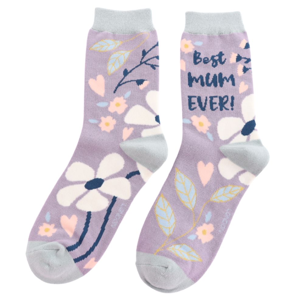 Miss Sparrow - Best Mum Ever  - Lavander  - Socks