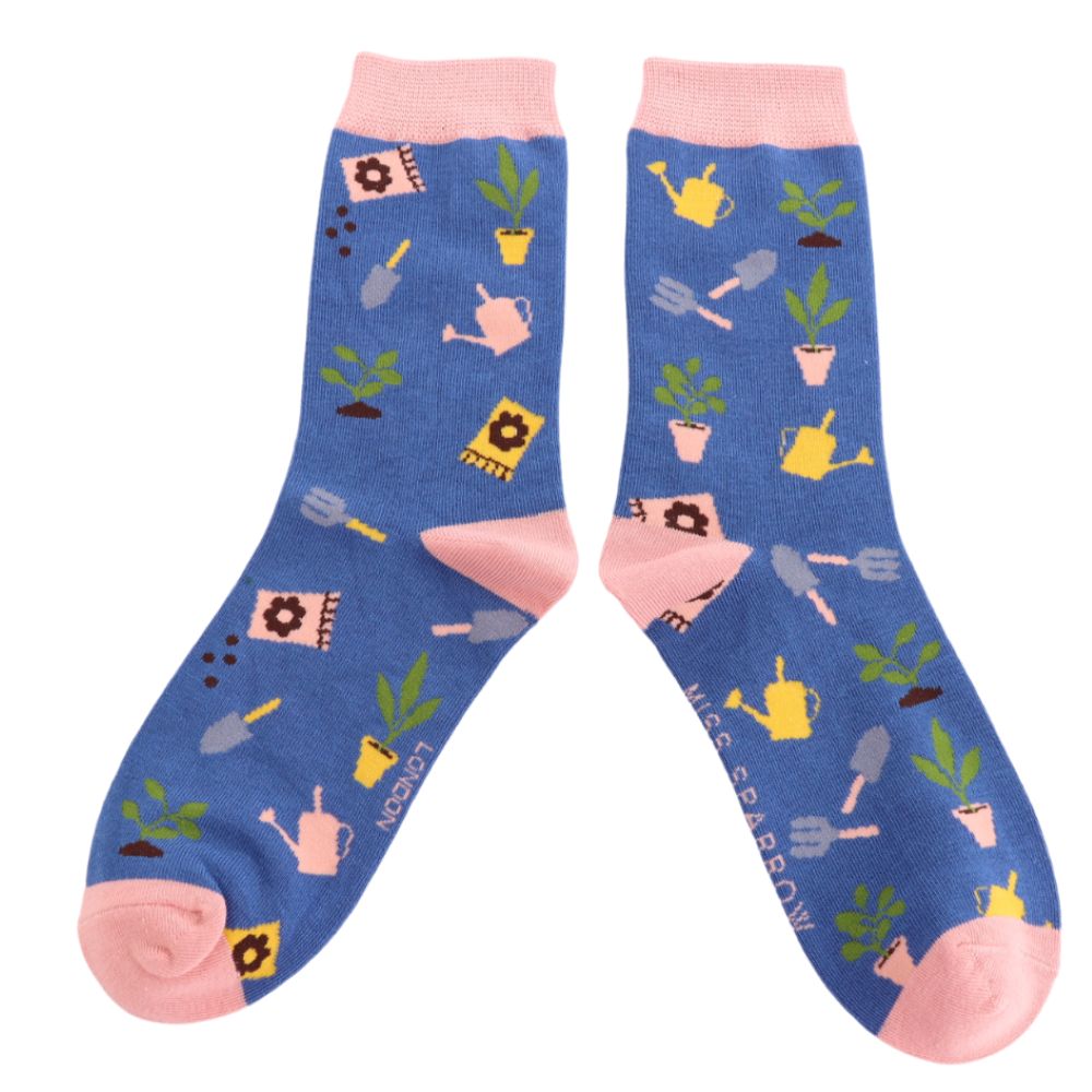 Miss Sparrow - In The Allotment - SKS468Denim - Socks