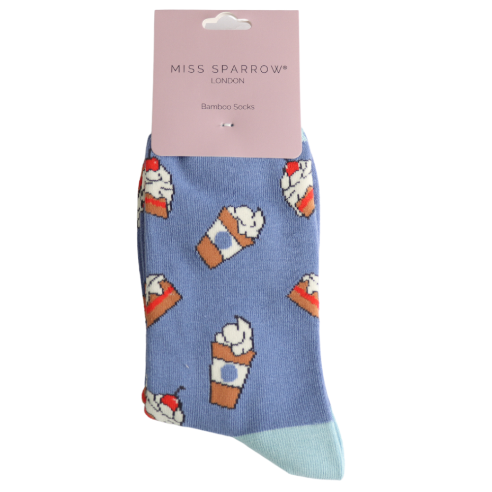 Miss Sparrow - Coffee & Cake - SKS512Denim - Socks