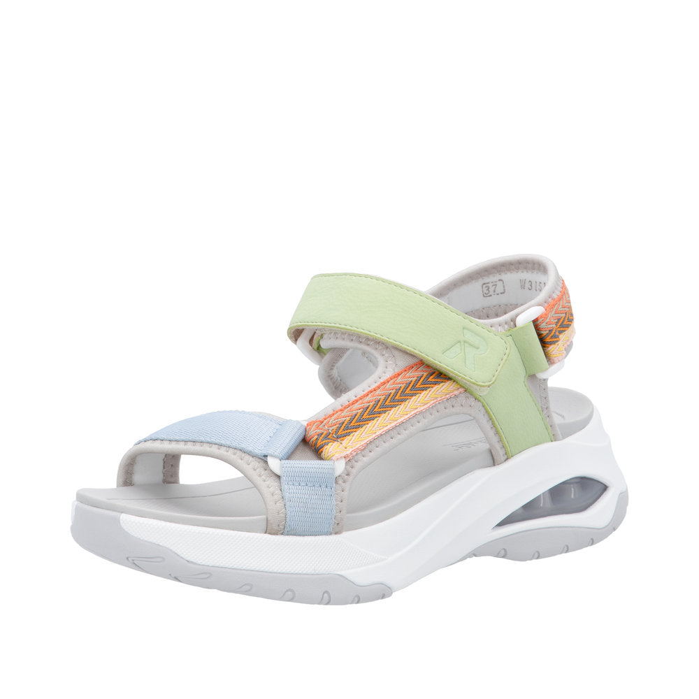 Rieker Sport - W3151-90 - Perlcloud/Ciel/Orange-Multi/Lightmint - Sandals