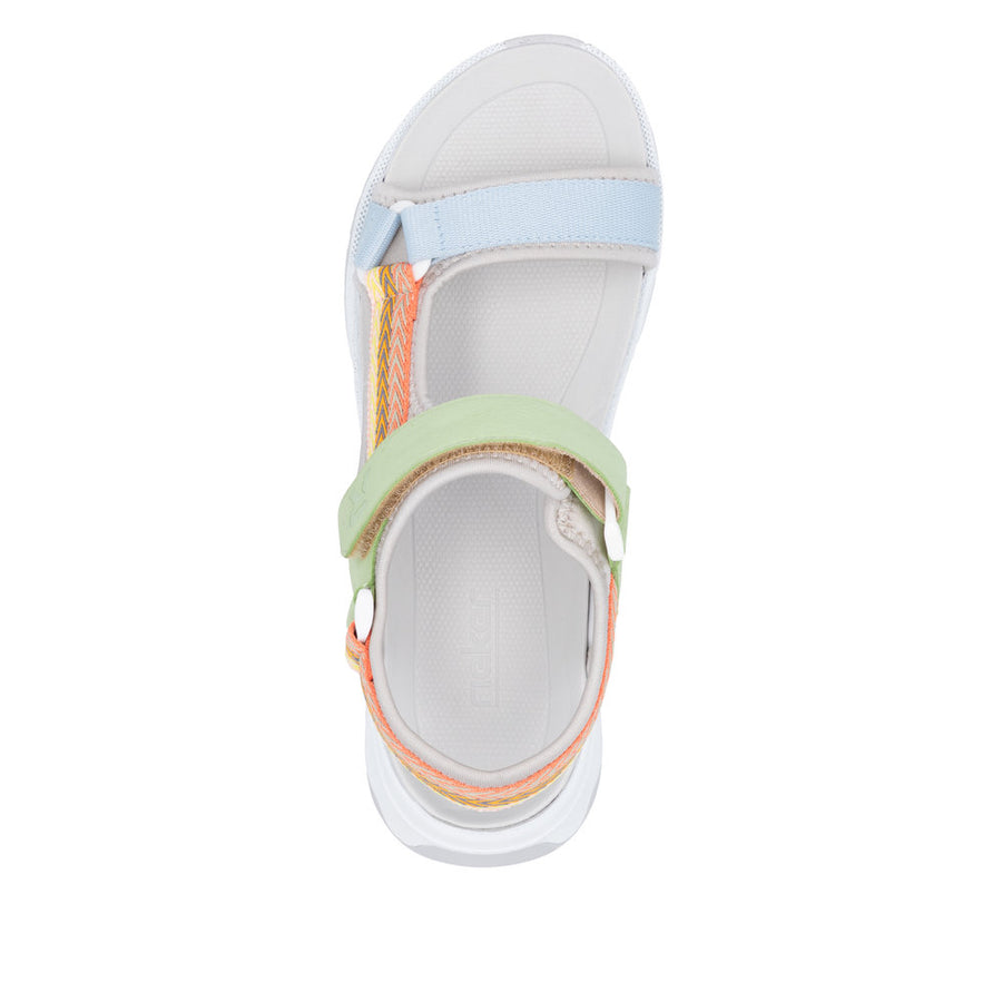 Rieker Sport - W3151-90 - Perlcloud/Ciel/Orange-Multi/Lightmint - Sandals