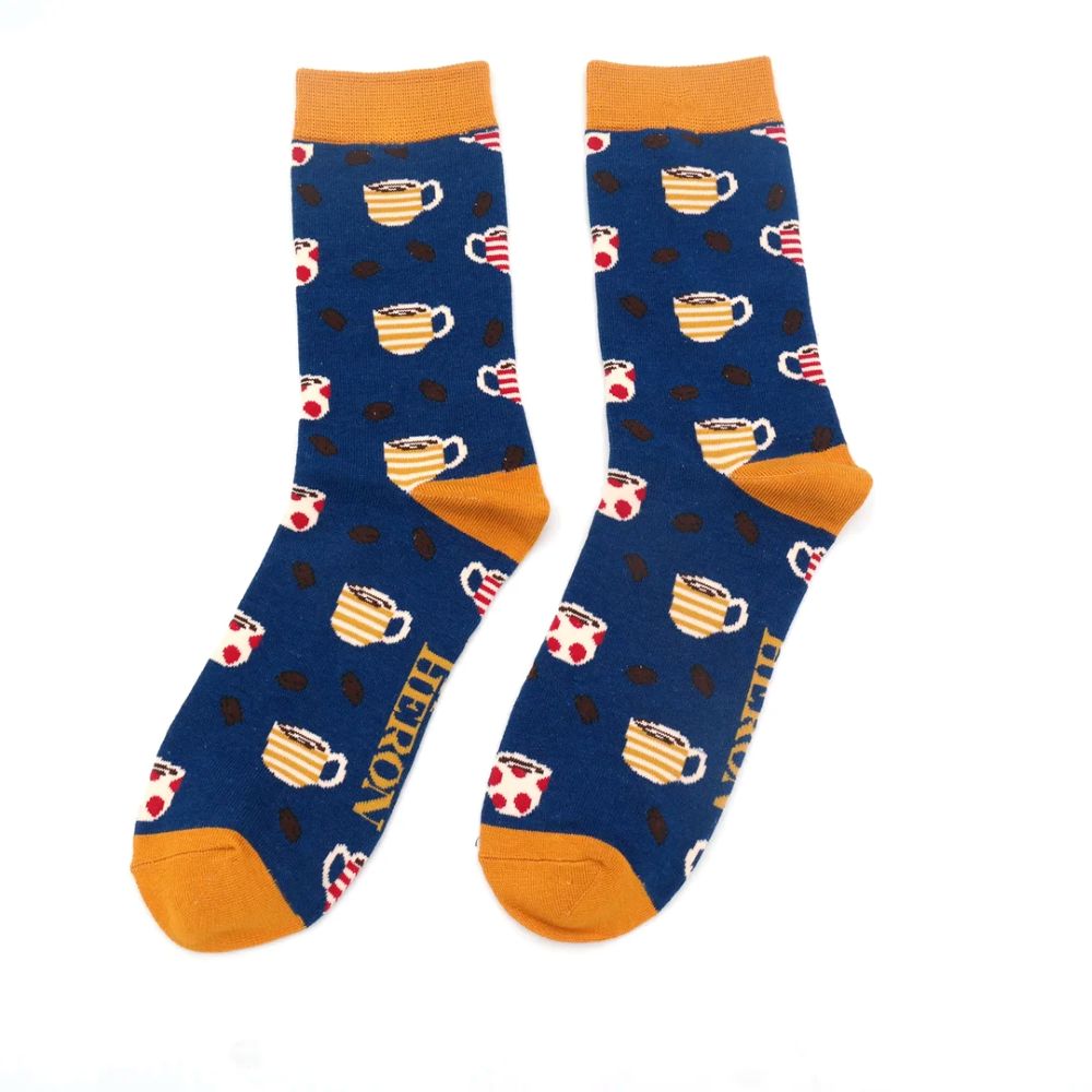 Miss Sparrow - Mr Heron Coffee shop Socks - MH225Navy - Socks