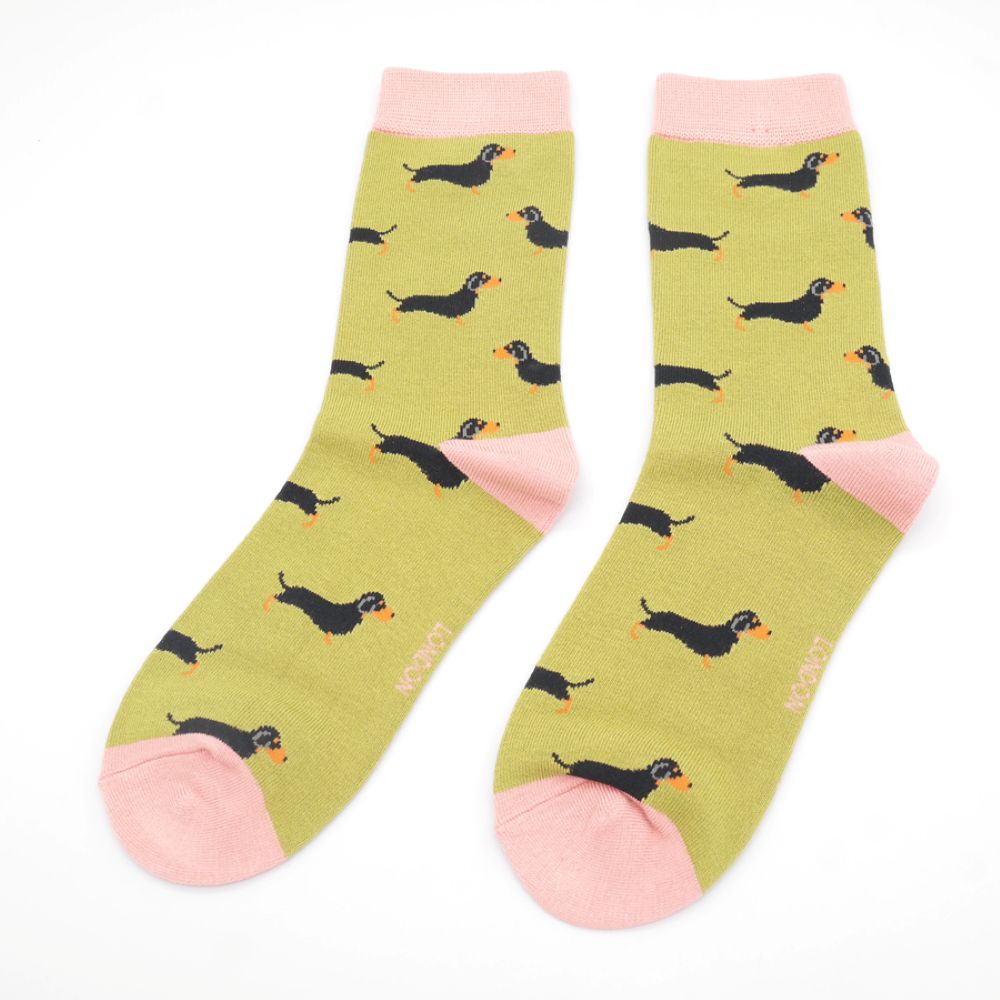 Miss Sparrow - Little Sausage Dogs - Moss - Socks