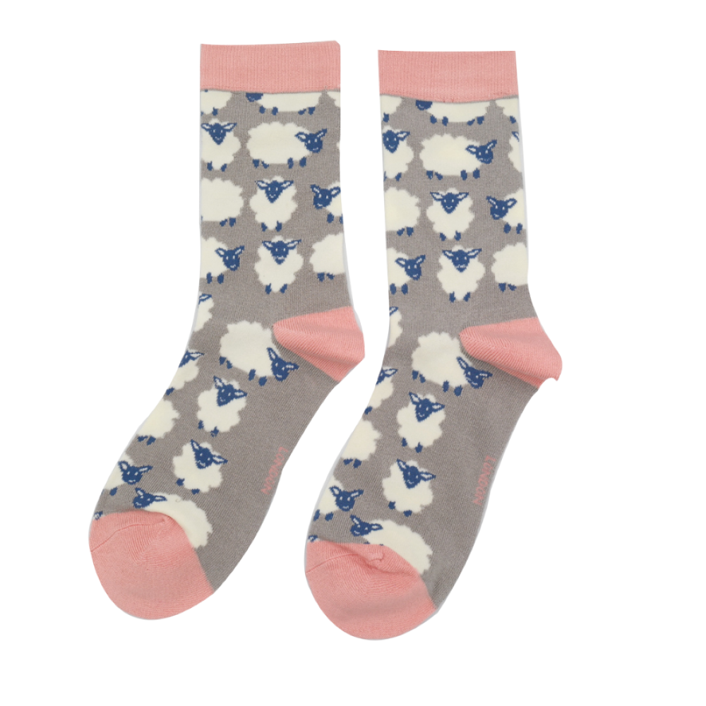 Miss Sparrow - Happy Sheep - Grey - Socks