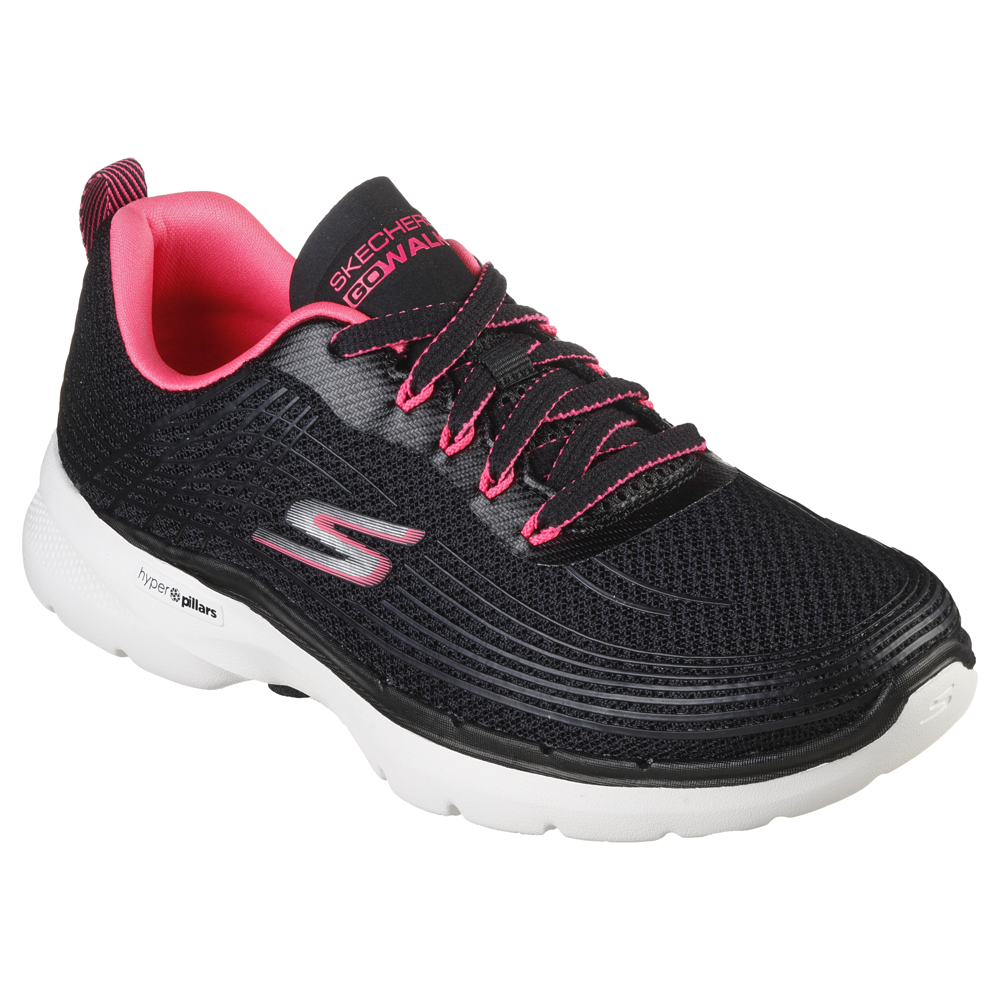 Skechers Go Walk 6 Stunning Glow BKHP Trainers Gibbs Shoes