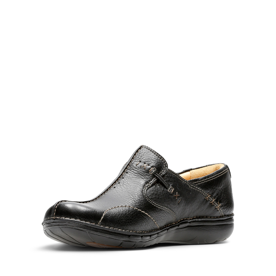 Clarks - Un Loop - Black Leather - Shoes