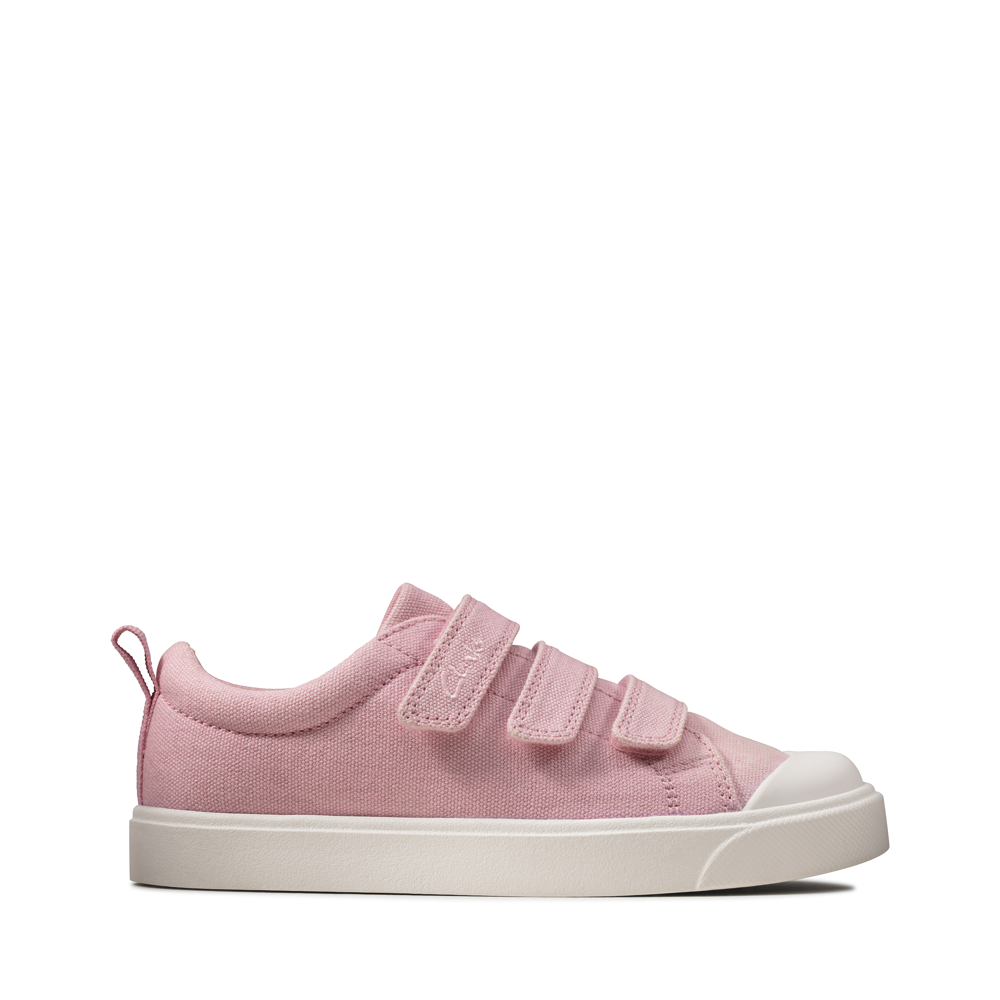 Clarks - City Vibe K - Pink Canvas - Canvas Shoes