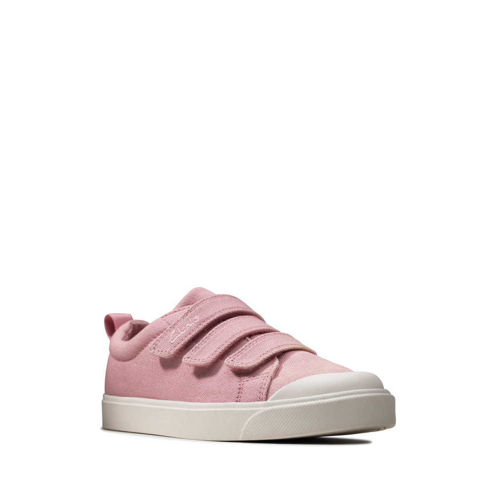 Clarks - City Vibe K - Pink Canvas - Canvas Shoes