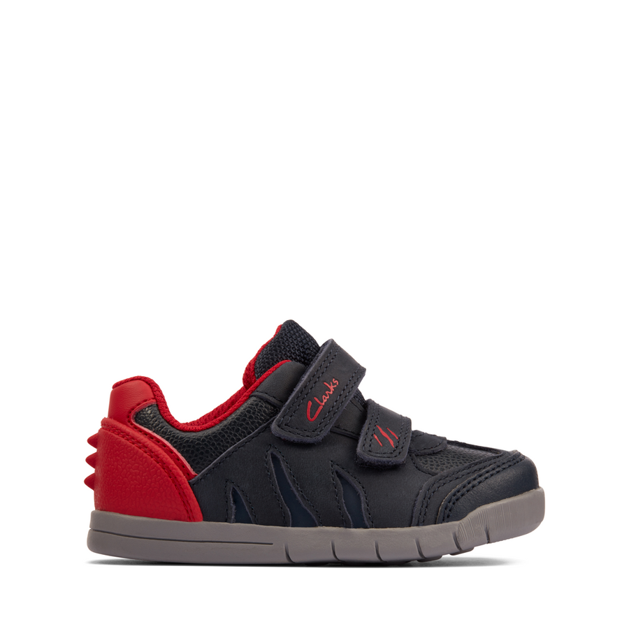 Clarks - Rex Play T - Navy/Red Leather - Shoes