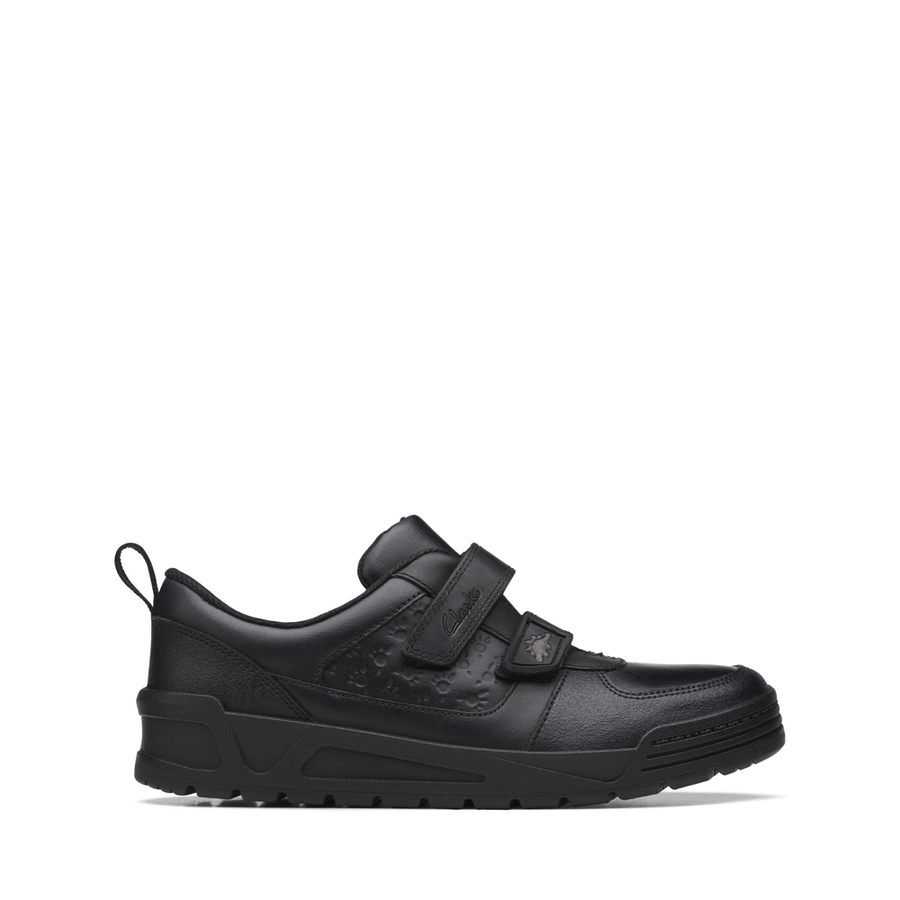 Clarks - PalmerSteggy O - Black Leather - School Shoes