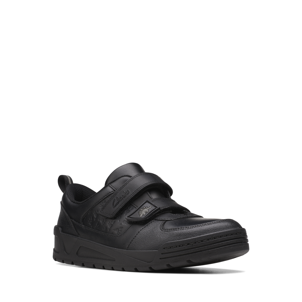 Clarks - PalmerSteggy O - Black Leather - School Shoes